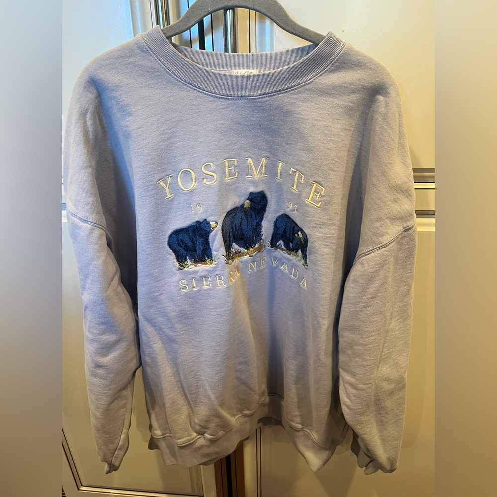 John Galt Brandy Melville Yosemite Sierra Nevada Blue Sweater